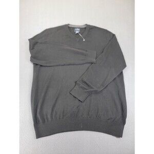 Daniel Hechter Sweater Mens XL Black Fine Merino Wool V Neck Pullover New